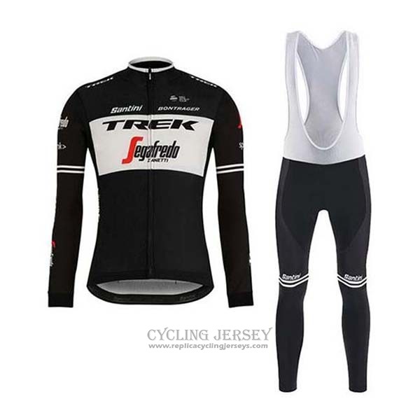 2020 Cycling Jersey Trek Segafredo Black White Long Sleeve And Bib Tight